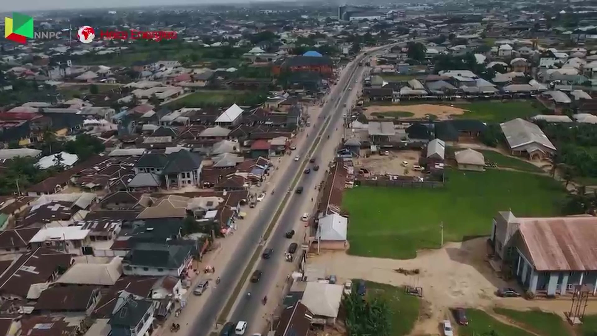 Aerial drone — community establishing shot